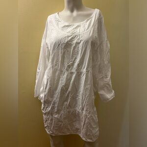 Prairie Under Ground long sleeve minimalist, cotton dress, elastic cuff and hem